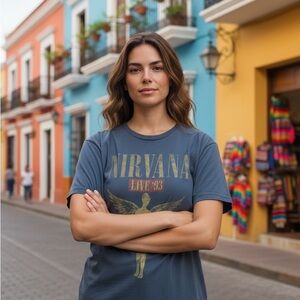 Vintage Nirvana Graphic T-Shirt in Blue